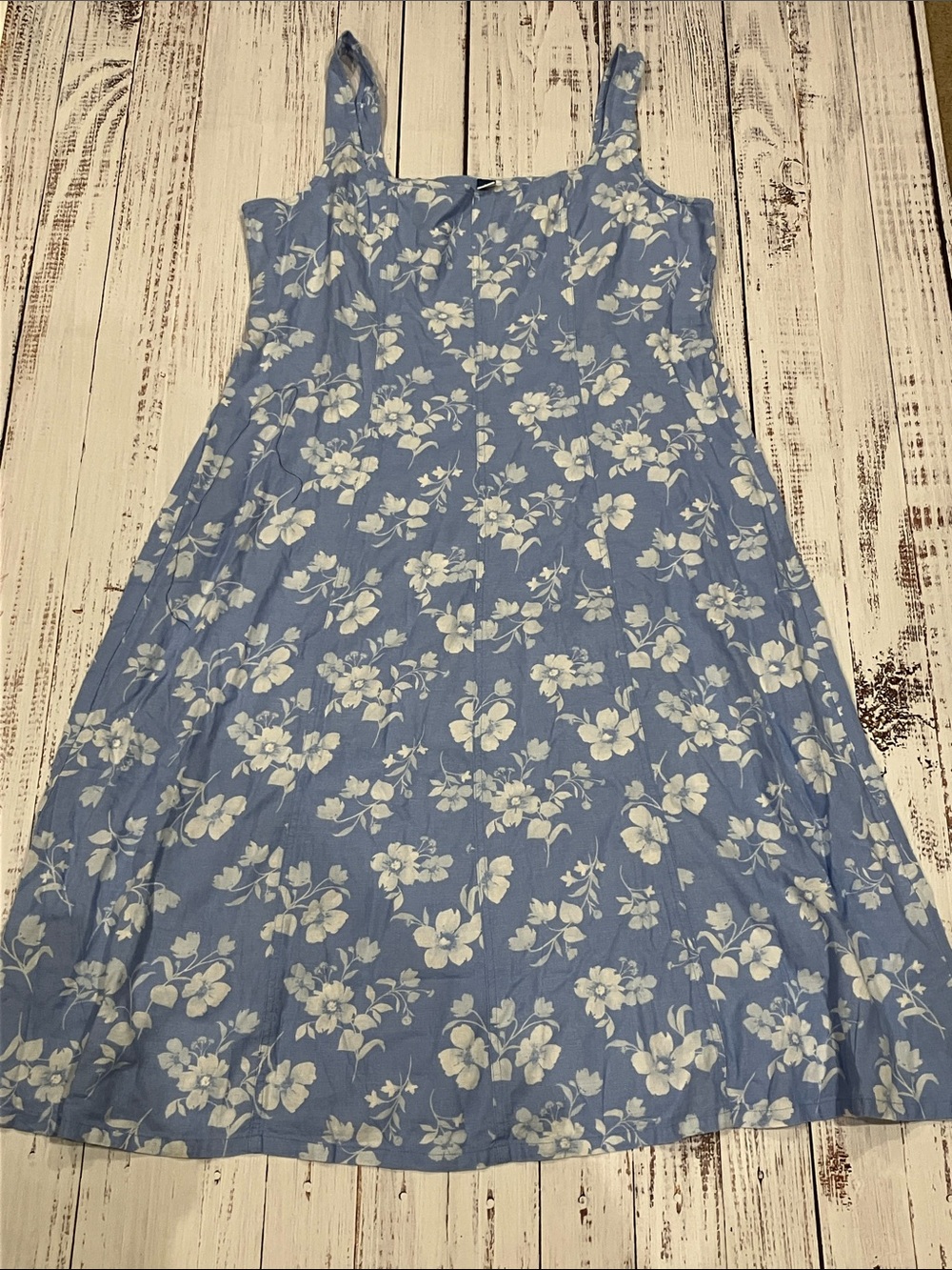 Old Navy Light Blue Floral Sundress with White Blooms
